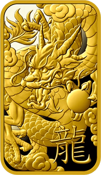 Gold dragon bullion bar