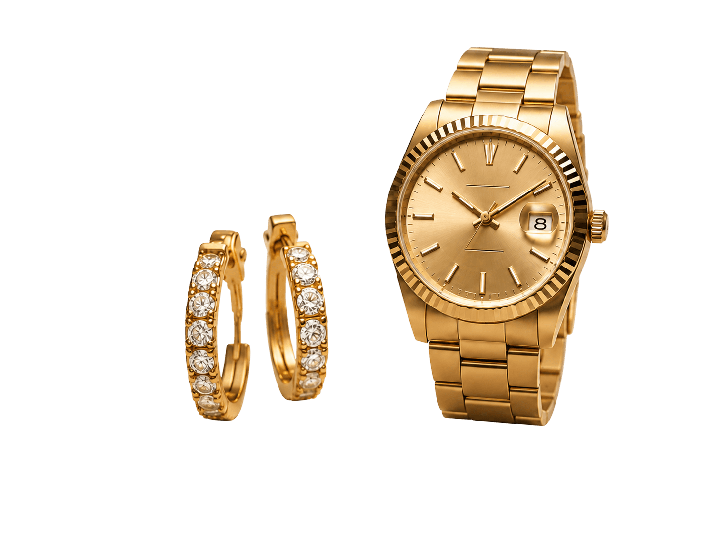 Earrings, Watches